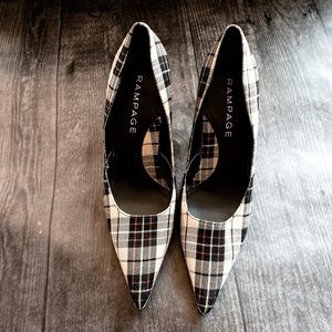 Rampage Plaid Heels Size 9